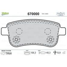 Valeo Depomix Arka Balata Fluence 13 Megane 08 Scenic 08 440603734R