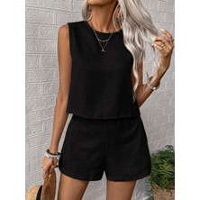 Alyn Wear Kadın Kolsuz Bisiklet Yakalı Kısa Bluz ve Short Ikili Takım