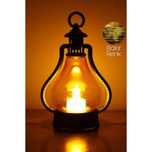 Love İnce LED Mum Vintage Retro Gaz Lambası Tipi Pilli Dumansız Alevli Dekoratif Yapay Mum Işıldak Lamba