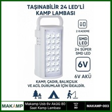 TKÇ Usv 6V Akülü 80 Saat Kamp Lambası Işıldak