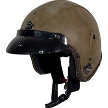 Tex 701 Jyt Kahverengi Deri Kask