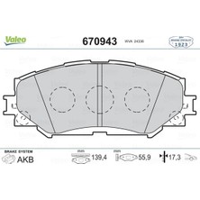 Valeo Depomix Ön Balata Corolla 1.6 01/09 -1.8 05/07 -Auris 1.4 1.6 Vti 03/07 1.8 Vvti 10/06 R4 Iii 3.06