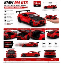 Oyuncak Spor Araba Metal Bmw M4 Gt3 Competition Racing Diecast Premium Model Araç 14 cm Açılır Kapı