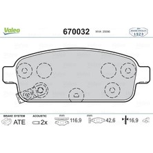 Valeo Depomix Arka Balata Astra J 1.3cdti-1.4-1.6-1.7cdti-2.0cdti 10 Zafira 1.4-1.8-2.0cdti 11 GDB1927