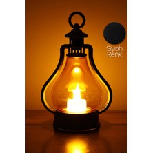 Love İnce LED Mum Vintage Retro Gaz Lambası Tipi Pilli Dumansız Alevli Dekoratif Yapay Mum Işıldak Lamba