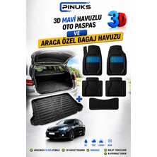 PINUKS Ford Connect (I) Koltuklu 110 2004 Model Uyumlu 3D Havuzlu Mavi Oto Paspas + Bagaj Havuzu Full Koruma Seti