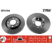 TRW Depomix Ön Fren Aynasi 307 00 206 00 207 06 Partner-Berlingo 96 C2 03 C3 02 C5-C4 266X22X4DLXHALI