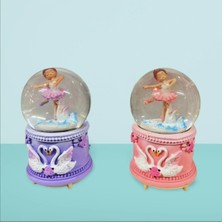 Net Market Kar Küresi Balerin Kız Pembe-Mor Büyük Boy
