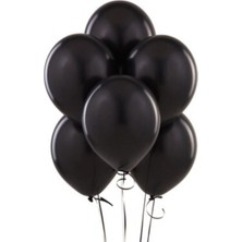 Net Market Siyah Metalik Balon 10 Lu