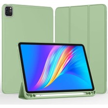 Ipad Pro 11 1/2/3/4.nesil 2018-2023 ile Uyumlu Kılıf Kılıf Kalem Bölmeli Orj Smart Case Kabak, Açık Yeşil