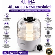 Auhma Aph-08 4l Akıllı Nemlendirici Çift Sprey Dijital Göstergeli Aromaterapi Uyumlu Sessiz Buhar Makinesi