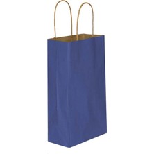 Net Market 19X24X9 Kraft Burgu Saplı Lacivert Çanta 25 Adet