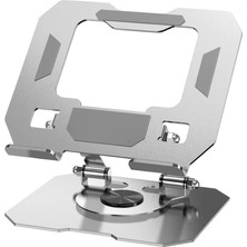 Hadron HDX8022 360° Döner Katlanır Ayarlanabilir Masaüstü Tablet ve Telefon Standı Metal - Gümüş