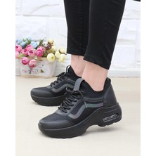 Nesil Shoes Flet 121 Siyah Tekstil Air Taban Kadın Sneakers