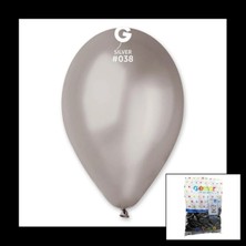 Net Market Metalik Balon Gümüş Renk 100'LÜ
