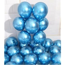 Net Market Metalik Mavi Balon 10'lu