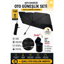 Ufak Tefek Şeyler Ora Ora Good Cat Athena (105KW) Elektrıklıaraca Uygun Oto Ön Cam Güneşliği Işıklı Küllük Hediyeli