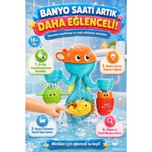 Denapcal Banyo Oyuncak Seti Vantuzlu Ahtapot Duş Oyuncağı Su Akışlı Eğitici Oyuncak