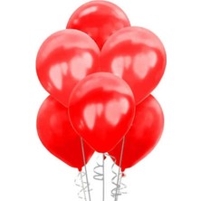 Net Market Doğum Günü Konsept Metalik Balon Kırmızı 100 Adet Balon Süsleme
