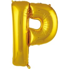 Net Market 40 Inç 100 cm Altın Rengi Folyo Harf Balon P Harfi