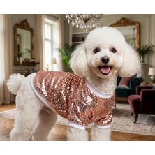 Peti Tailor Köpek Kıyafeti Pullu Payetli Işıltılı Likralı Köpektişörtü Özel Günler Davet Elbisesi