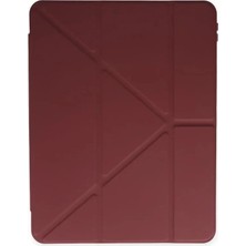 Durukar®  Samsung Galaxy X200 Tab A8 10.5 Kılıf Kalemlikli Mars Tablet Kılıfı - Mürdüm