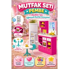 Denapcal Evcilik Mutfak Seti Oyuncak Buzdolaplı Fırınlı Aksesuarlı Mutfak Seti