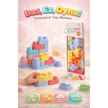 Denapcal Yumuşak Oyuncak Yapı Blokları 38 Parça 18 Ay+ Tak Çıkar Blok Seti
