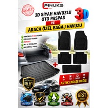 PINUKS Seat Leon (5f) Hb 2016 Model Uyumlu 3D Havuzlu Siyah Oto Paspas + Bagaj Havuzu Full Koruma Seti