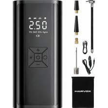 Bagajon Harvox 6.000 Mah Mobil Hava Kompresörü Led Işıklı Şarjlı Digital Gösterge Araç Lastik Şişirme 150 PSI