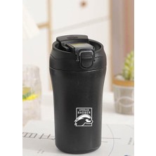 Bliss Store Badger Pipetli Kapaklı Siyah Çelik Termos 380 Ml, Dayanıklı Kamp Ekipmanları, Kamp Aksesuarları, Açık Hava Sporları, Doğa Sporları, Yürüyüş, Kamp Mutfağı, Kamp Malzemeleri