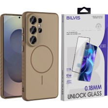 Vendas Samsung Galaxy S26 Ultra Kılıf M-Safe Şarj Özellikli Zore Tea Kapak + Bilvis Hd Cam Ekran Koruyucu