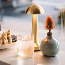 Bliss Store Elektrikurunleri Dekoratif Masa Lambası Dimmerli Şarjlı Lizbon Cafe Restoran Masa Lambası 3 Renk Işık Modu