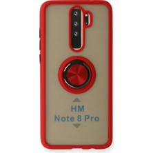 Akmanora Newface Xiaomi Redmi Note 8 Pro Kılıf Montreal Yüzüklü Silikon Kapak - Kırmızı