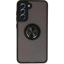 Akmanora Newface Samsung Galaxy S21 Fe Kılıf Montreal Yüzüklü Silikon Kapak - Siyah