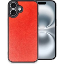 Akmanora Newface Apple iPhone 16 Plus Kılıf Aras Deri Kapak - Kırmızı