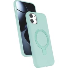 Akmanora Newface Apple iPhone 11 Regal Magsafe Standlı Kapak - Su Yeşili