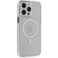 Akmanora Newface Apple iPhone 15 Pro Max Kılıf Tron Şeffaf Magsafe Kapak - Şeffaf