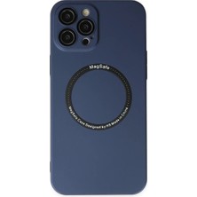 Akmanora Newface Apple iPhone 12 Pro Kılıf Jack Magneticsafe Lens Silikon - Lacivert