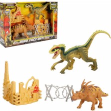 Lanard Toys Primal Clash 2'li Dinozor Savaşı Oyun Seti - Trimetrodon Vs Parasaur
