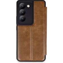 Akmanora Newface Vivo V30 Lite 4g Kılıf Flip Cover - Taba