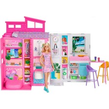 Barbie Portatif Tatil Evi Bebek ve Oyun Seti HRJ77