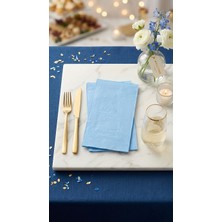 Pekshop Mavi Kağıt Peçete Garson Katlama 33X33CM 16LI Paket Mavi Parti ve Sunum Peçetesi