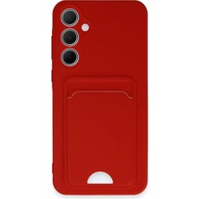 Akmanora Newface Samsung Galaxy A35 5g Kılıf Kelvin Kartvizitli Silikon - Kırmızı