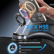 Araç Içi ve Masaüstü 360 Derece Dönebilen Vakum Özellikli Magnetik Telefon Tutucu (B Kalite)