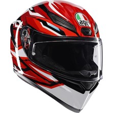 K1 S Motosiklet Kaskı Kapalı Kask Lion Black Red White S