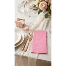 Pekshop Pembe Kağıt Peçete Garson Katlama 33X33CM 16LI Paket Pembe Parti ve Sunum Peçetesi