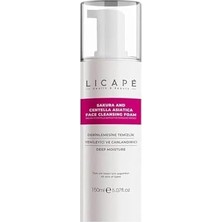 Bliss Store Licape Sakura ve Centella Asiatica Yüz Temizleme Köpüğü – Arındırıcı, Nemlendirici ve Cilt Bariyeri Güçlendirici Yüz Yıkama Köpüğü – Hassas Ciltlere Uygun – 150 ml