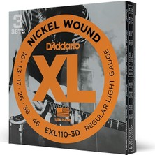 (3 Set) Elektro Gitar Tel Seti, Xl, 10-46, Nickel
