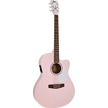 Jade Ppop Akustik Gitar Açık Gözenekli Pastel Pembe Mat